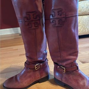 Vintage red tory burch riding boots size 7